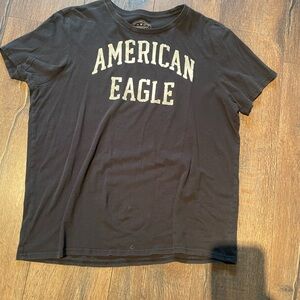 American Eagle Outfitters Black Tee with White Lettering